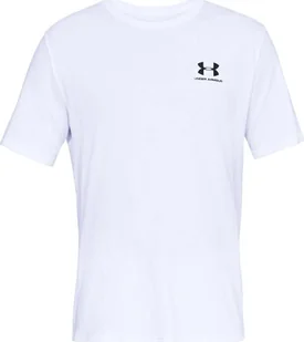 Under Armour Koszulka męska Sportstyle Left Chest Tee biała rozmiar M 1326799-100 - Koszulki męskie - miniaturka - grafika 1