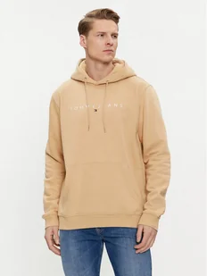 Tommy Jeans Bluza Linear Logo DM0DM17985 Beżowy Regular Fit - Bluzy męskie - miniaturka - grafika 1