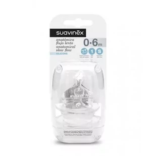 Suavinex 3800145 Anatomiczny Smoczek z Szeroką Szyjką, Silikon Rozmiar S1 S, 2 sztuki - Smoczki do butelek - miniaturka - grafika 1