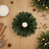 Ozdoby bożonarodzeniowe - Wianek sztuczny 30 cm zielony - miniaturka - grafika 1