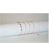 Akcesoria do okularów - Łańcuszek do okularów złoty z koralikami - miniaturka - grafika 1