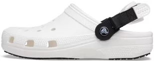 Crocs Unisex klasyczne regulowane antypoślizgowe chodaki, biały, 39/40 EU - Skarpetki dla dzieci - miniaturka - grafika 1