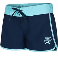 Spodenki damskie - Szorty Damskie Kąpielowe Viki Granatowo-Niebieskie Aqua Speed Rozmiar Xs - miniaturka - grafika 1