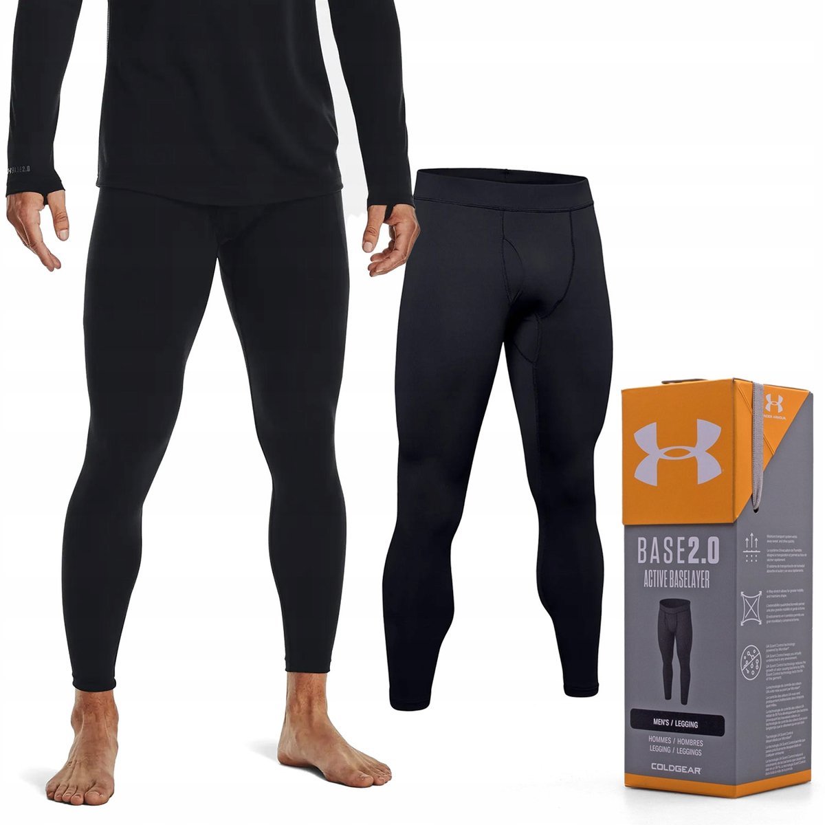LEGGINSY TERMOAKTYWNE MĘSKIE UNDER ARMOUR BIELIZNA NA ZIMĘ SPORT 1343247 XL