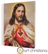 Ikony i obrazy sakralne - Obraz religijny Serce Jezusa, płótno canvas - miniaturka - grafika 1