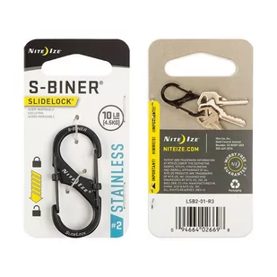 Nite Ize - S-Biner #2 SlideLock - Czarny - LSB2-01-R3 - Sprzęt wspinaczkowy - miniaturka - grafika 1
