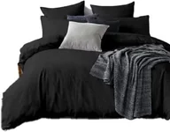 Pościel - Pościel klasyczna- 200x200 - Jednobarwna - czarna - miniaturka - grafika 1