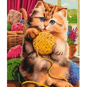 Malowanie po numerach - Symag Malowanie po numerach. Kot z włóczką - miniaturka - grafika 1