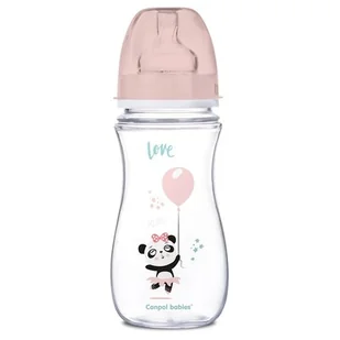 Canpol babies Butelka szerokootworowa antykolkowa EasyStart 35/222 różowa 300 ml 9087138 - Butelki dla niemowląt - miniaturka - grafika 1