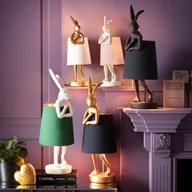 Lampy stojące - Lampa stołowa Kare Animal Rabbit, złoty/czarny, wysokość 50 cm - miniaturka - grafika 1