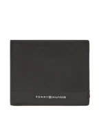 Portfele - Tommy Hilfiger Duży Portfel Męski Th Foundation Mini Cc Wallet AM0AM13507 Czarny - miniaturka - grafika 1