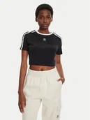 Koszulki i topy damskie - adidas T-Shirt 3-Stripes Baby IU2532 Czarny Slim Fit - miniaturka - grafika 1