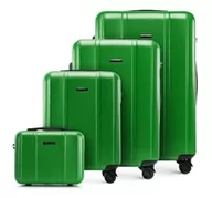 Walizki - WITTCHEN Classic Line elegancka walizka z wytrzymałego poliwęglanu z pionowym tłoczeniem, zamek TSA, zielony, Kofferset 4tlg, Nowoczesny - miniaturka - grafika 1