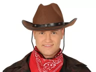 Dodatki do strojów karnawałowych - KAPELUSZ KOWBOJ BRĄZOWY - miniaturka - grafika 1