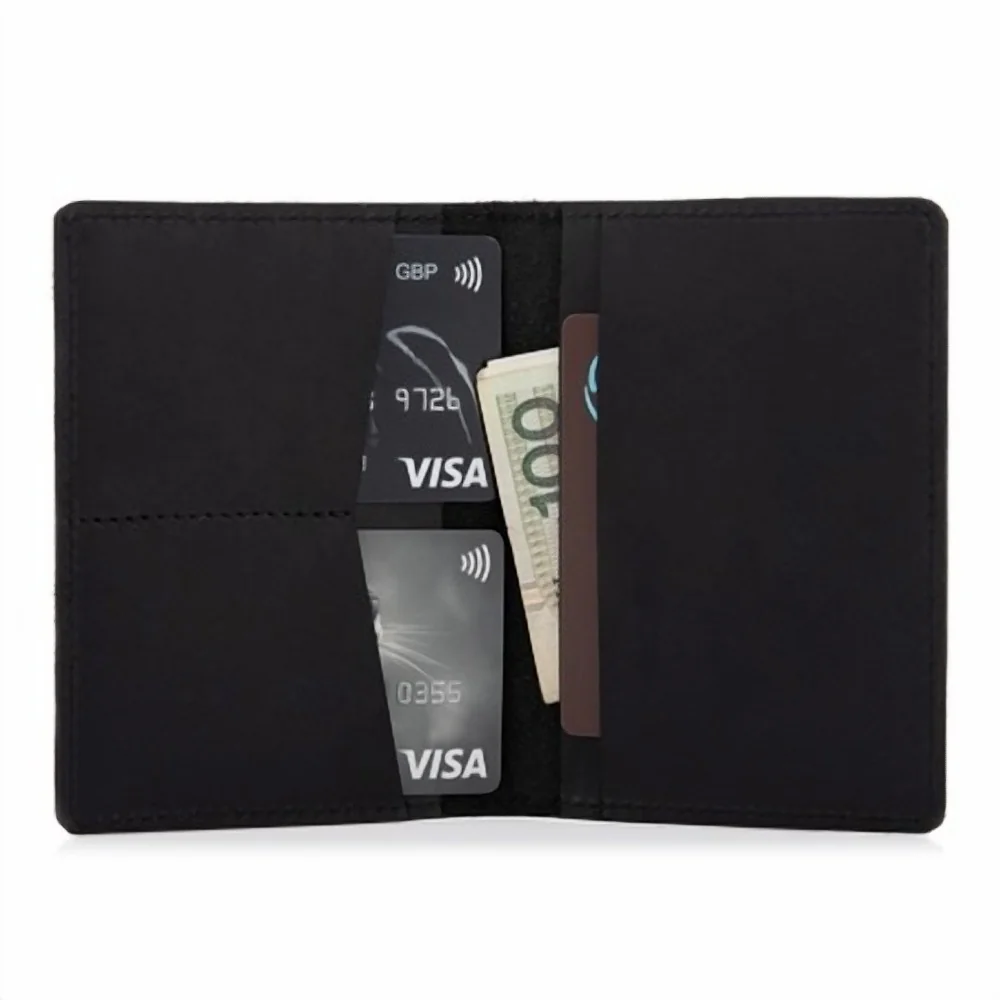Portfel męski Slim Wallet na dokumenty i kary czarny ZC02B