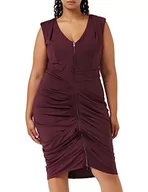 Sukienki - CITY CHIC Damska sukienka plus size, seksowna zasłona, czerwony (bordowy), 50-Plus - miniaturka - grafika 1
