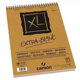 Canson BLOK RYSUNKOWY XL EXTRA WHITE A3 90G 120ARK EXTRA BIAŁY (NA SPIRALI) 200787501 - Podobrazia, bloki, papiery - miniaturka - grafika 1