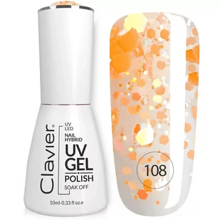 Luxury lakier hybrydowy z drobinkami holograficznymi 108 Orangeade 10ml - Lakiery hybrydowe - miniaturka - grafika 1