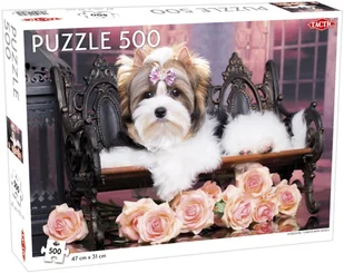Tactic Puzzle Yorkshire Terrier with Roses 500 - - Puzzle - miniaturka - grafika 1