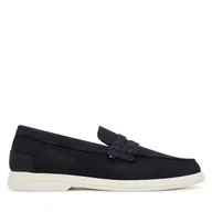 Mokasyny męskie - Mokasyny Tommy Hilfiger Nubuck P Loafer FM0FM05350 Granatowy - miniaturka - grafika 1
