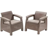 Meble ogrodowe - Zestaw mebli ogrodowych  KETER CORFU II DUO CAPPUCCINO - miniaturka - grafika 1