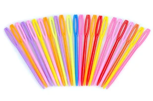 IGŁY plastikowe do szycia włóczki z dużym oczkiem 7cm mix 25szt. - Pasmanteria - miniaturka - grafika 1