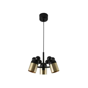 Lampa wisząca w czarno-złotym kolorze z metalowym kloszem Mouse II – GTV - Lampy sufitowe - miniaturka - grafika 1