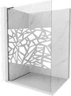 Ścianki i drzwi prysznicowe - Mexen Kioto L ścianka prysznicowa Walk-in 110 x 200 cm, biały wzór, gun metal - 800-110-103-95-85 - miniaturka - grafika 1