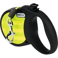 Smycze dla psów - AniOne Smycz automatyczna Reflect czarny/żółty M - miniaturka - grafika 1