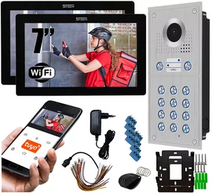 Wideodomofon dwurodzinny 2 przewody 5TECH Virgo(B)7&quot; stacja 82222-2 KOD CZYTNIK APLIKACJA - Wideodomofony - miniaturka - grafika 1