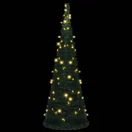 Choinki - vidaXL vidaXL Sztuczna choinka z girlandy z lampkami LED, zielona, 180 cm - miniaturka - grafika 1