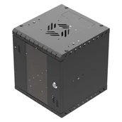 Szafy rack - Szafa wisząca Standard 10" 6U, 300mm, drzwi szklane, czarna - miniaturka - grafika 1