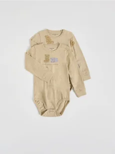 Reserved - Bawełniane body 2 pack - beżowy - Spodenki dla niemowląt - miniaturka - grafika 1