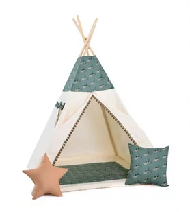 SowkaDesign Namiot tipi dla dzieci, bawełna, okienko, poduszka, łosie - Namioty i tipi dla dzieci - miniaturka - grafika 1