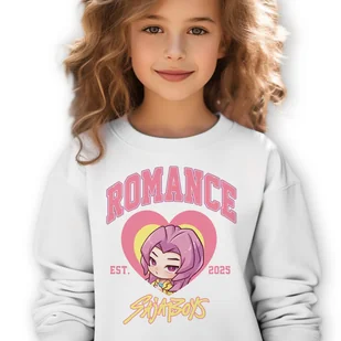 Bluza Dziecięca Biała ROMANCE SAJABOYS Do Szkoły K-pop Muzyka Wz - 128 cm - Bluzy dla dziewczynek Bluza Dziecięca Biała ROMANCE SAJABOYS Do Szkoły K-pop Muzyka Wz - 128 cm - Bluzy dla dziewczynek - miniaturka - grafika 1
