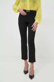 Spodnie damskie - Twinset spodnie damskie kolor czarny fason cygaretki high waist - grafika 1