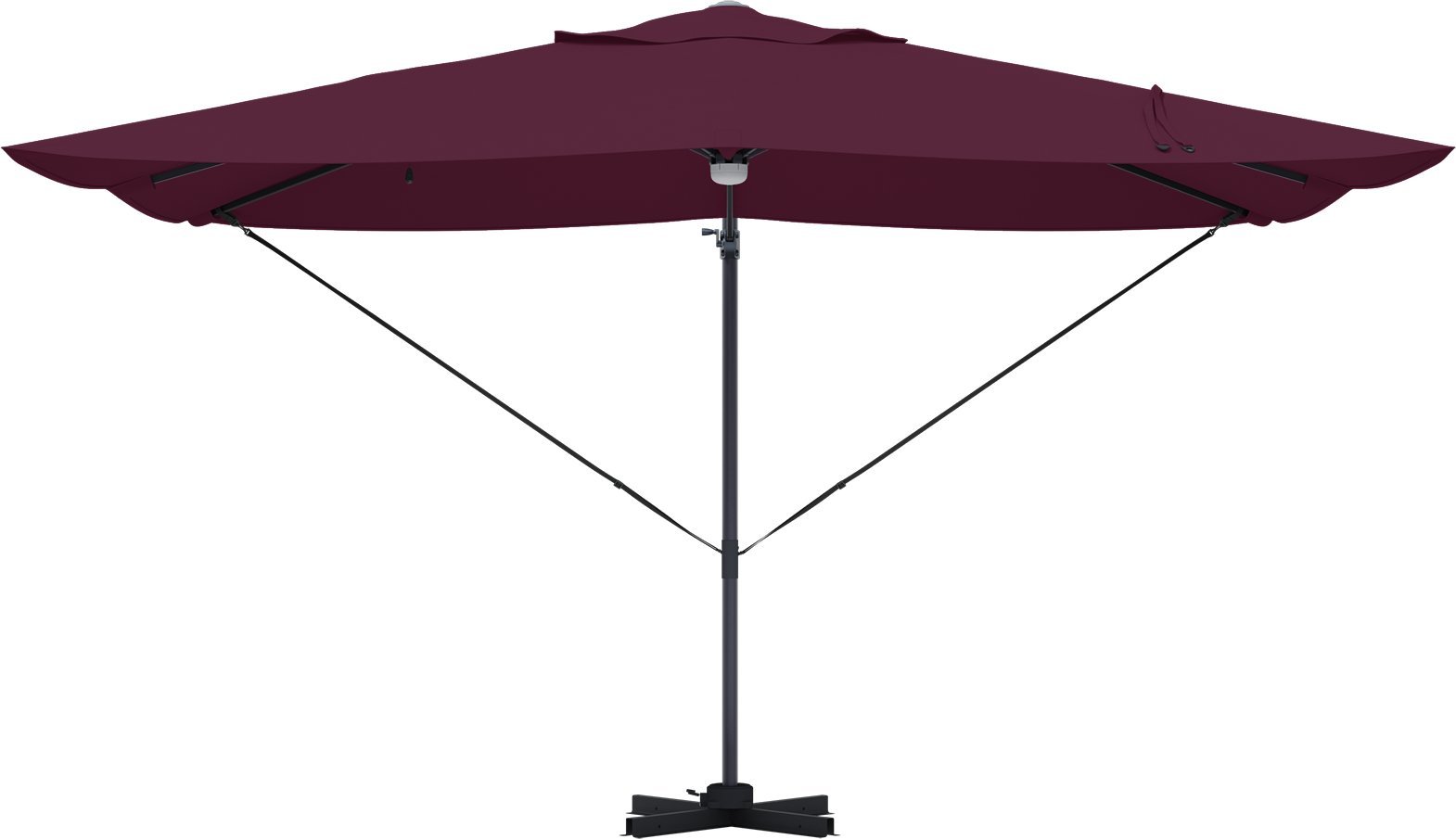 vidaXL Parasol Boczny - Burgundowy Metal i Tkanina Średni Składany 42003365