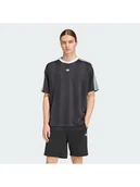 Koszulki męskie - adidas T-Shirt adicolor Jacquard KD5830 Czarny Loose Fit - miniaturka - grafika 1