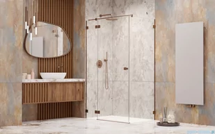 Radaway Essenza Pro Brushed Copper Kdj kabina 90x100 cm lewa szczotkowana miedź 10097090-93-01L/10098100-01-01 - Kabiny prysznicowe - miniaturka - grafika 3