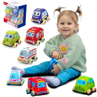 PLUSZOWE MIĘKKIE AUTKA SAMOCHODZIKI Z NAPĘDEM ZESTAW 4 SZTUK - Zabawki sensoryczne PLUSZOWE MIĘKKIE AUTKA SAMOCHODZIKI Z NAPĘDEM ZESTAW 4 SZTUK - Zabawki sensoryczne - miniaturka - grafika 1
