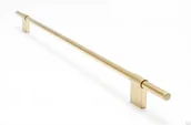Zawiasy, okucia i inne akcesoria - Uchwyt meblowy Line 342 Złoty Mosiężny Polerowany Nielakierowany - miniaturka - grafika 1