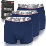 Majtki męskie - Mustang Bokserki Męskie Bawełniane 3 sztuki 4200 Rozmiar XL - miniaturka - grafika 1