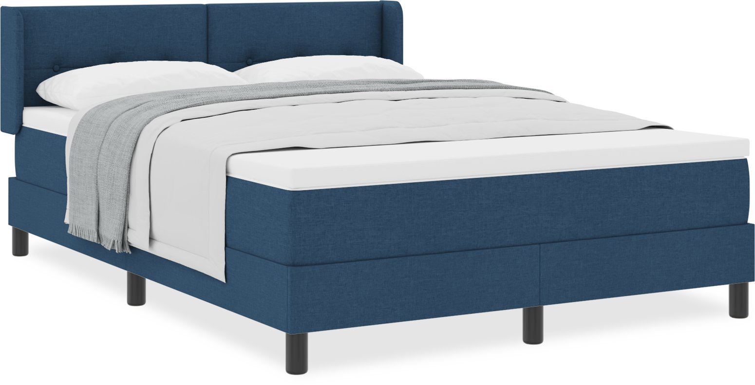 vidaXL Niebieskie łóżko z materacem , 140 x 200 cm, materiał