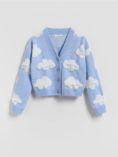 Reserved - Kardigan we wzory - jasnoniebieski - Swetry dla dziewczynek - miniaturka - grafika 1