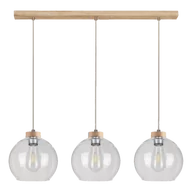 Lampy sufitowe - Britop Loftowa LAMPA wisząca LAGUNA 18710374 szklana OPRAWA kule ZWIS balls przezroczyste drewno - miniaturka - grafika 1