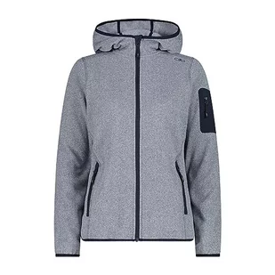 CMP - damska kurtka Knit-Tech ze stałym kapturem, B.Blue-Biały, 40 - Kurtki damskie - miniaturka - grafika 1
