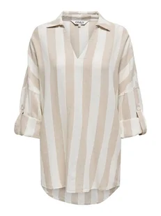 ONLY Bluzka w kolorze beżowo-białym - Bluzki damskie - miniaturka - grafika 1