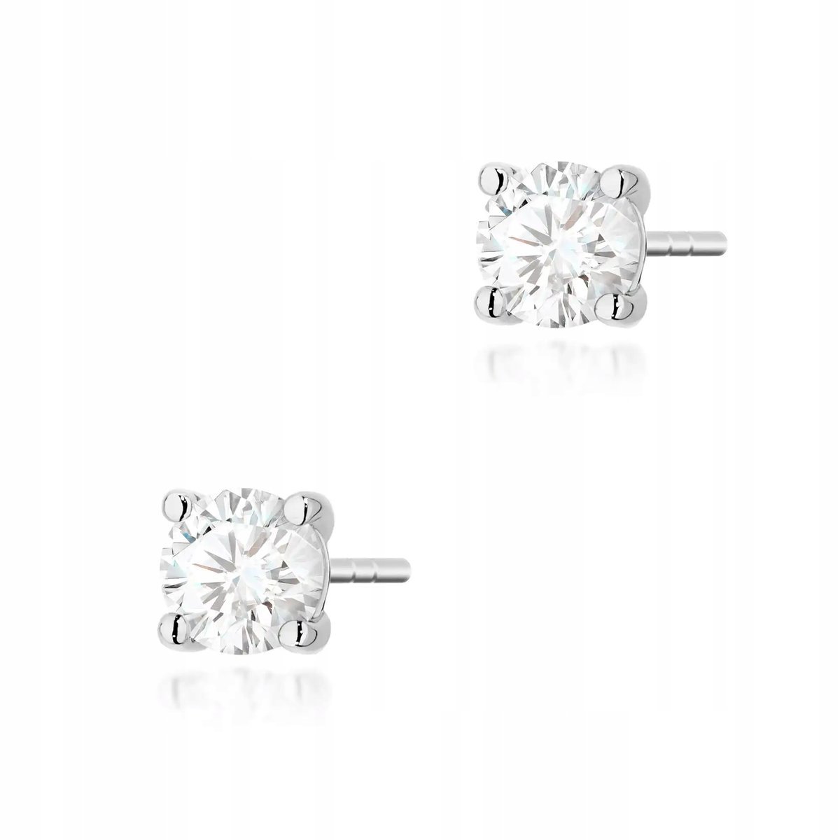 Kolczyki złote damskie 585 z diamentem 0.50ct białe złoto efektowne modne