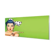 Dekoracje domu - Lacobel szkło Kobieta czerwone usta kokarda 125x50 cm - miniaturka - grafika 1