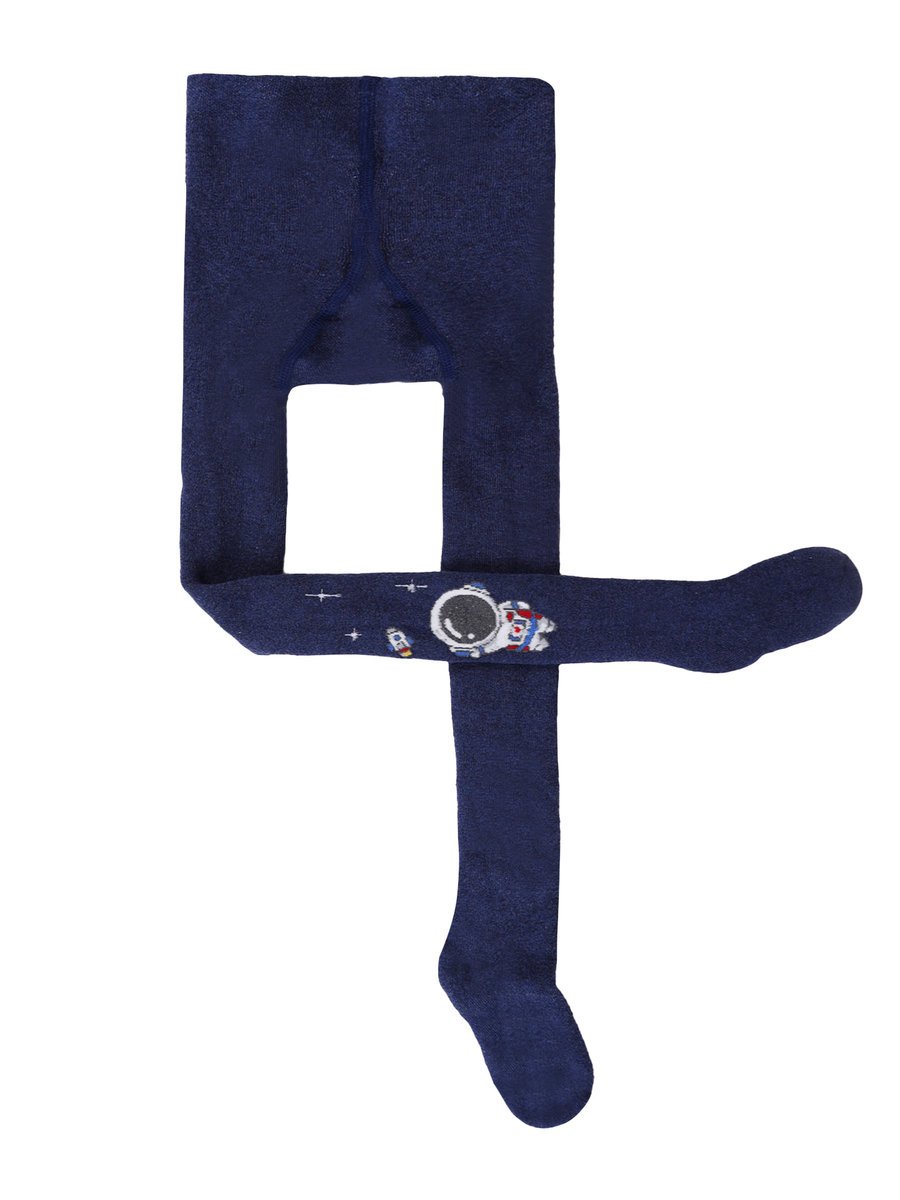 Rajstopy bawełniane chłopięce dziecięce frotte ciepłe granat 104-110 MYWAY